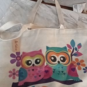 Owl tote bag for beach or grocery shopping
